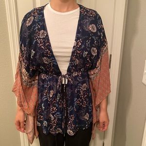 Pink and Blue Pattern Cardigain